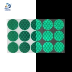 Reflective Helmet Stickers - Green High Intensity Prismatic Reflective Dots Circle Sticker